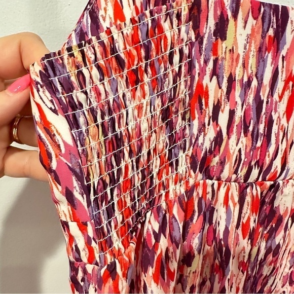 Felicity & Coco Pink & Purple Maxi Dress Smocked Elastic Back - Picture 4 of 7